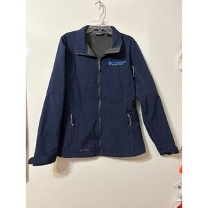 Eddie Bauer Womens Navy Blue Softshell Fleece Lined Jacket EB531 Size M MidSouth